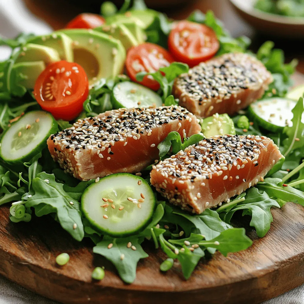 Sesame Crusted Ahi Tuna Salad Simple and Healthy Meal