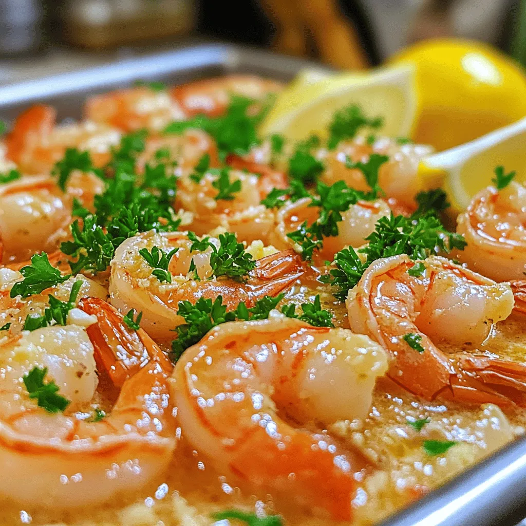 - Shrimp - Butter - Garlic - Lemon - Fresh parsley