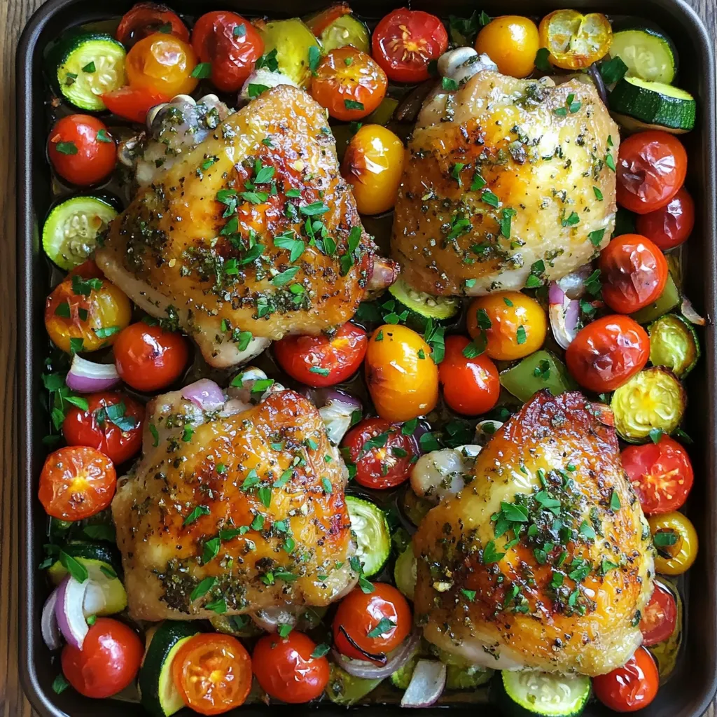Sheet-Pan Garlic Herb Chicken and Veggies Delight