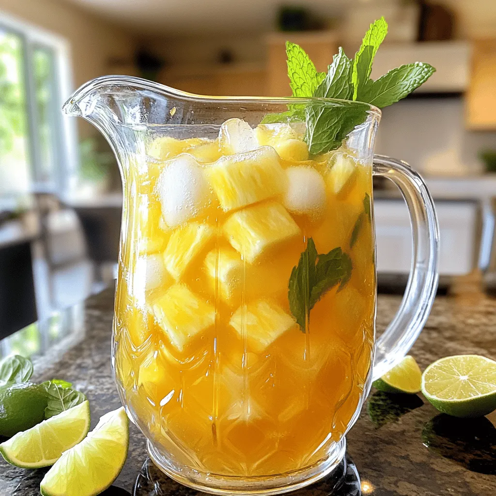 Pineapple Mint Iced Tea Refreshing Summer Drink