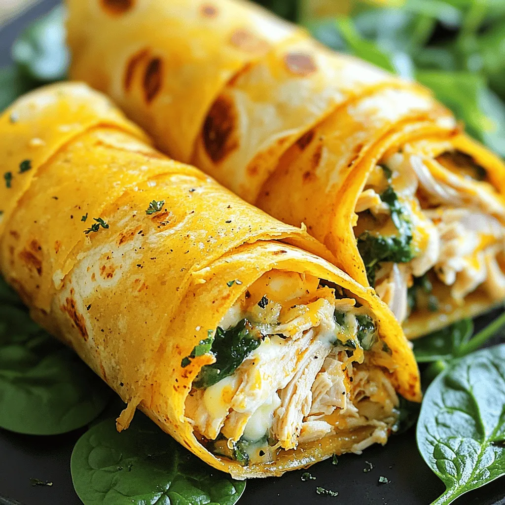 Cheesy Garlic Chicken Wraps Quick and Tasty Meal