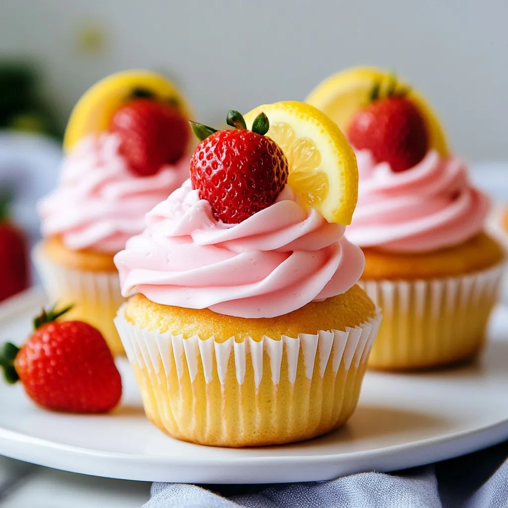 Strawberry Lemonade Cupcakes Tasty Summer Treat