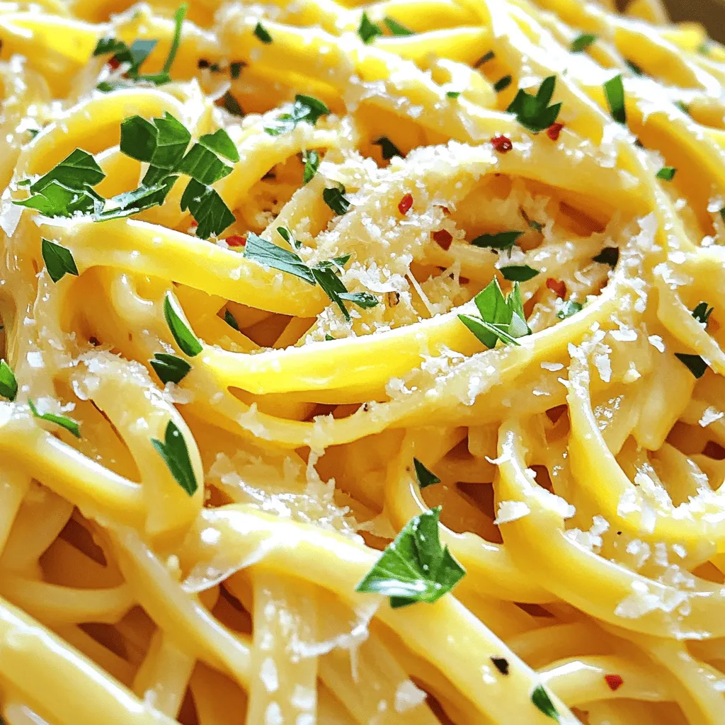 Cheesy Garlic Butter Linguine Flavorful Dinner Recipe