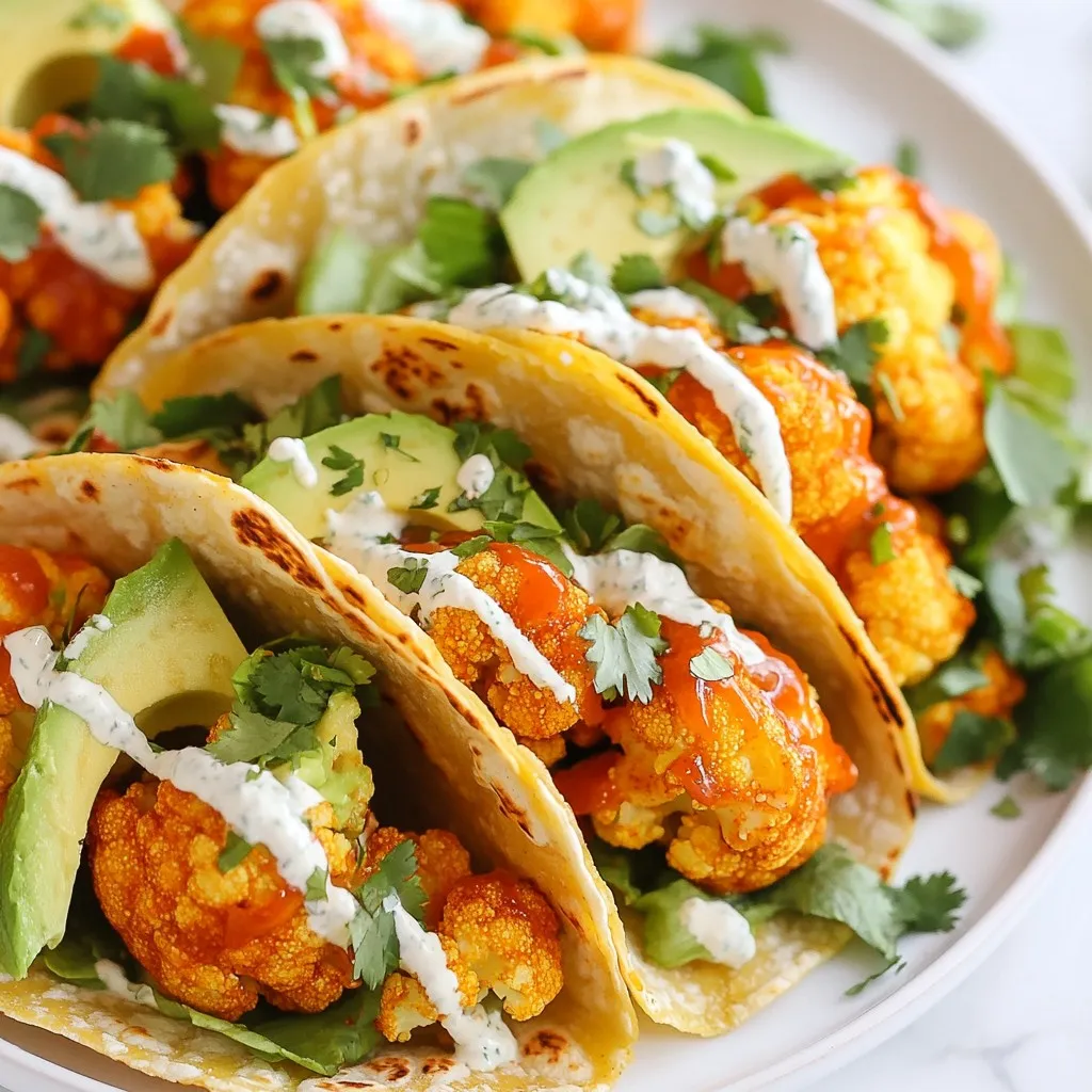 Vegan Buffalo Cauliflower Tacos Flavored Delight