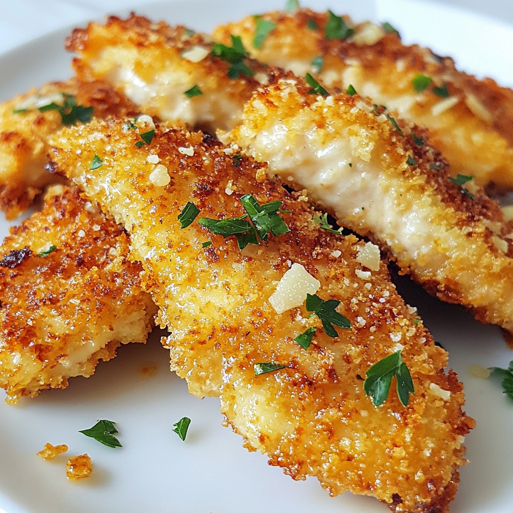 Garlic Parmesan Chicken Tenders Crispy Delight