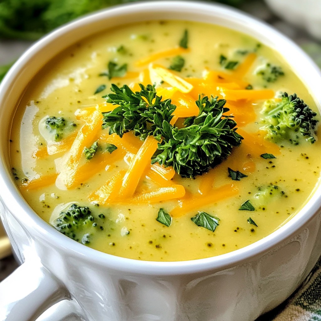 Creamy Broccoli Cheddar Soup Flavorful Comfort Dish