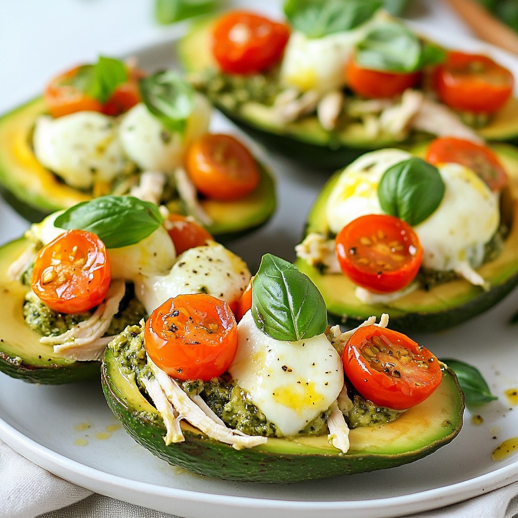 Pesto Chicken Stuffed Avocados Tasty and Simple Meal