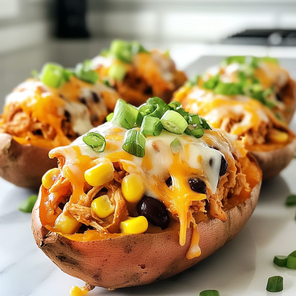 BBQ Chicken Stuffed Sweet Potatoes Tasty and Easy Meal