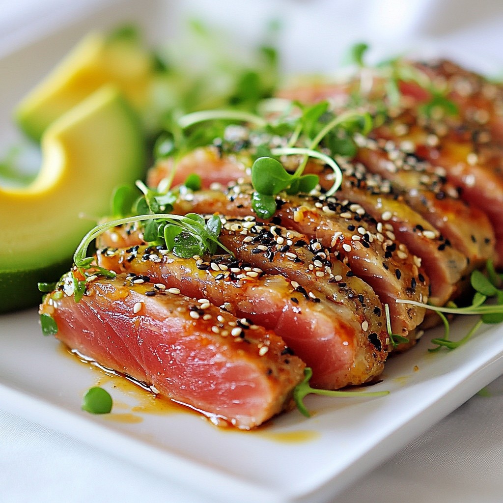 Sesame Crusted Seared Ahi Tuna Flavorful Dish Recipe