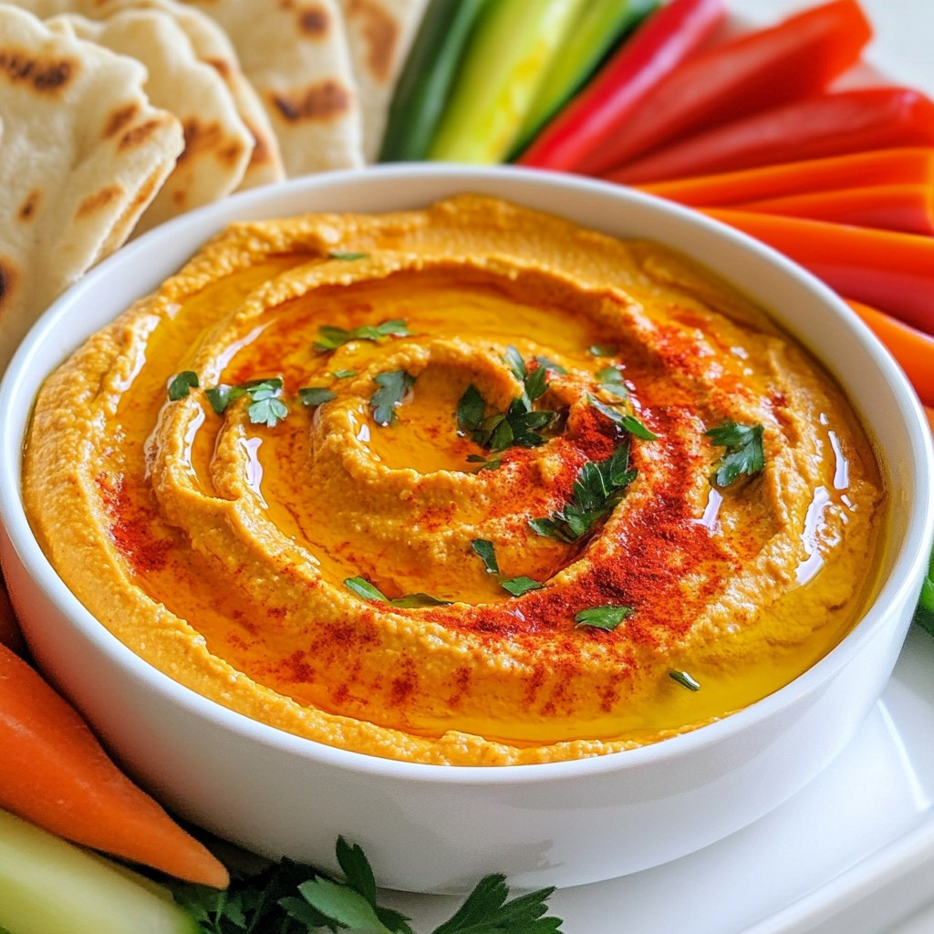 Roasted Red Pepper Hummus Delightful and Creamy Dip