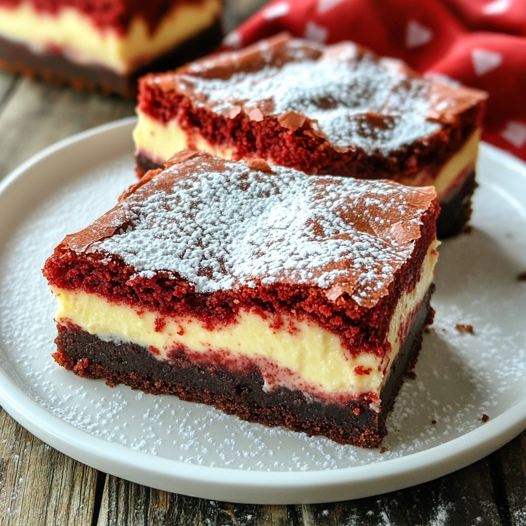 Red Velvet Cheesecake Brownies Decadent Dessert Treat