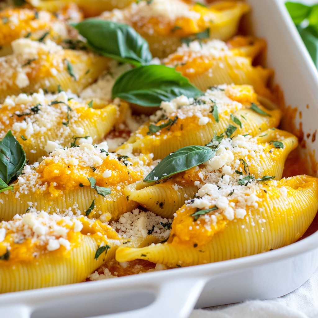 Pumpkin Feta Stuffed Shells Deliciously Cheesy Meal