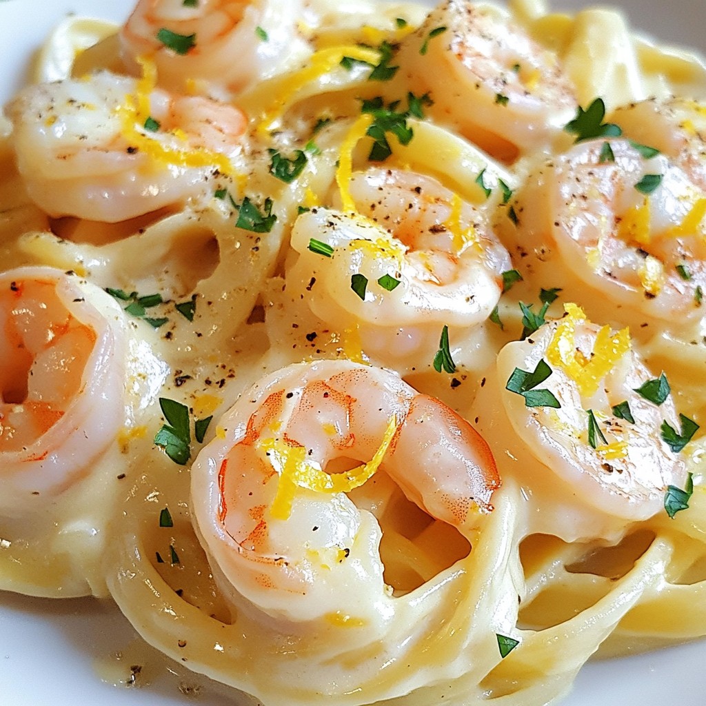 Garlic Shrimp Alfredo Pasta Quick and Tasty Meal