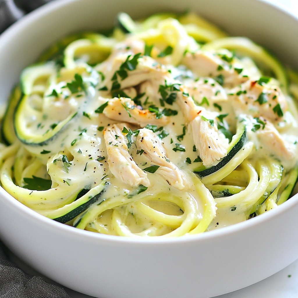 Zoodle Alfredo With Chicken Creamy Comfort Dish