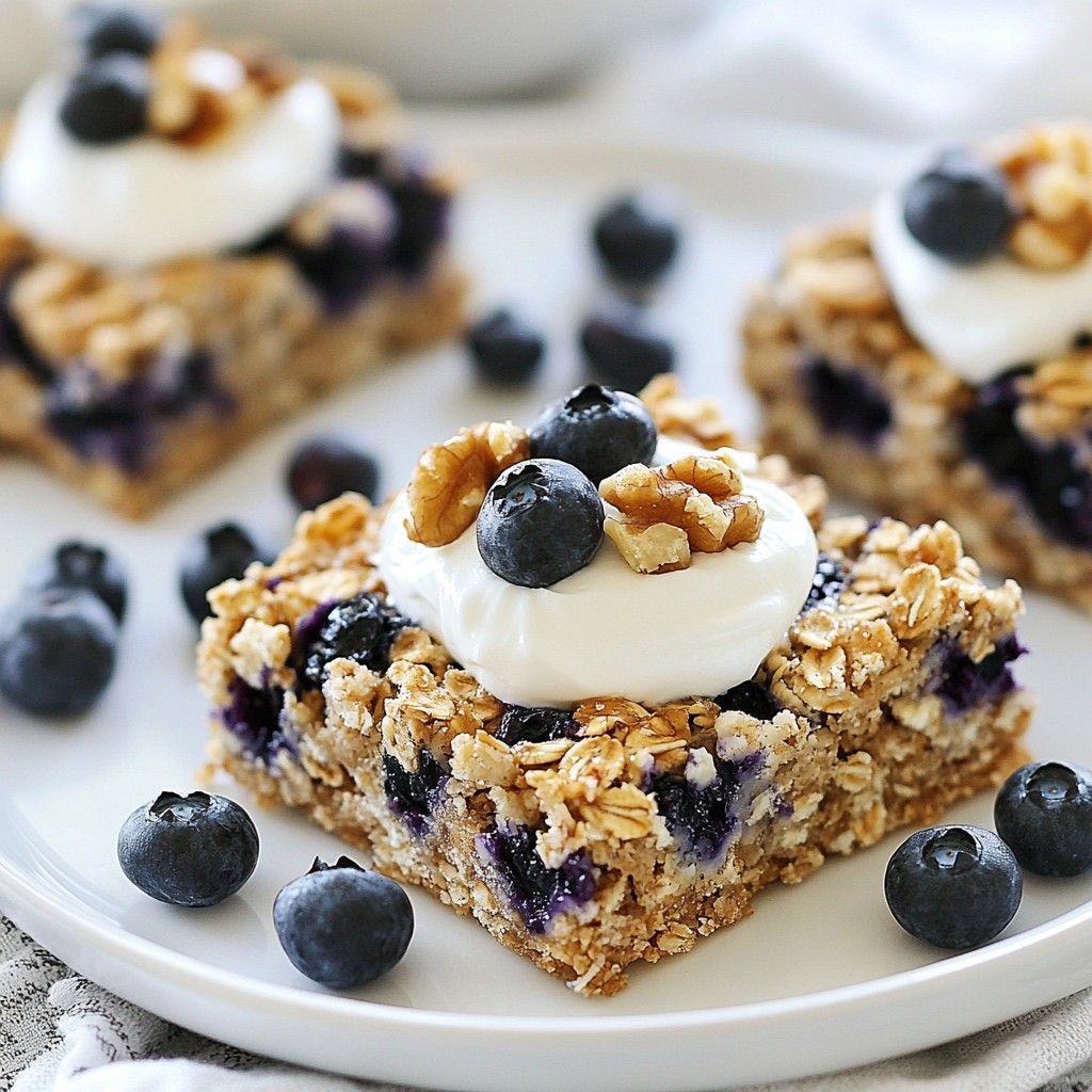 Blueberry Oatmeal Breakfast Bars Tasty and Healthy Snack
