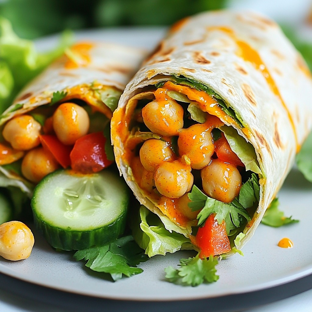 Vegan Buffalo Chickpea Wraps Tasty and Easy Recipe