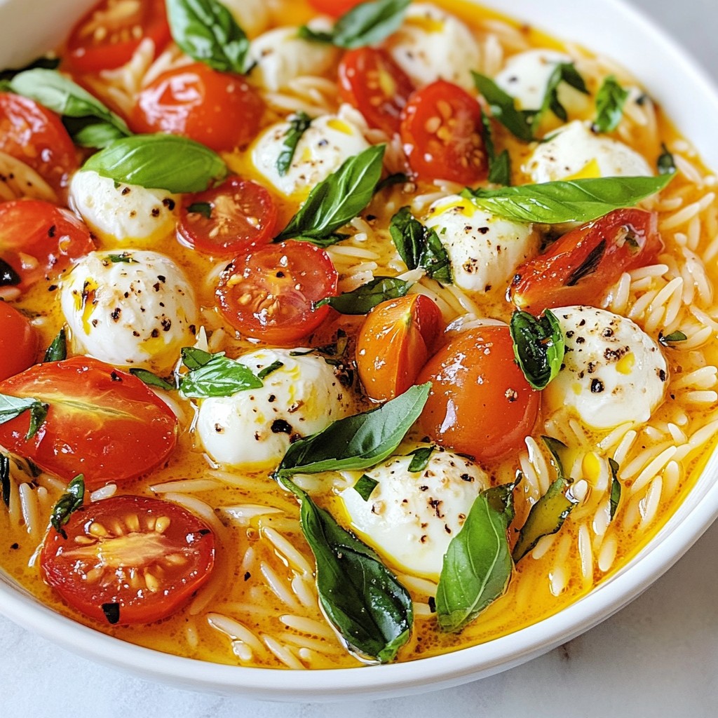 Creamy Tomato Mozzarella Orzo Savory Dinner Delight
