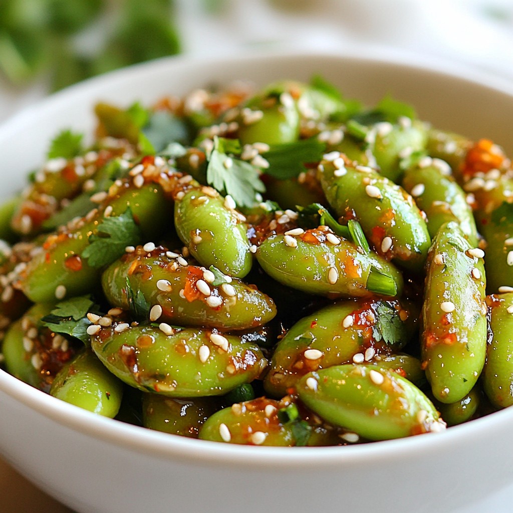 Savory Sweet Chili Garlic Edamame Easy Snack Idea