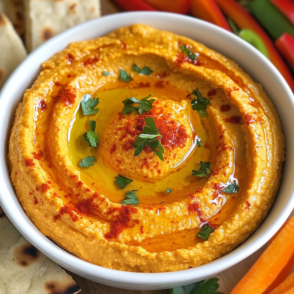 Roasted Red Pepper Hummus Creamy and Flavorful Dip