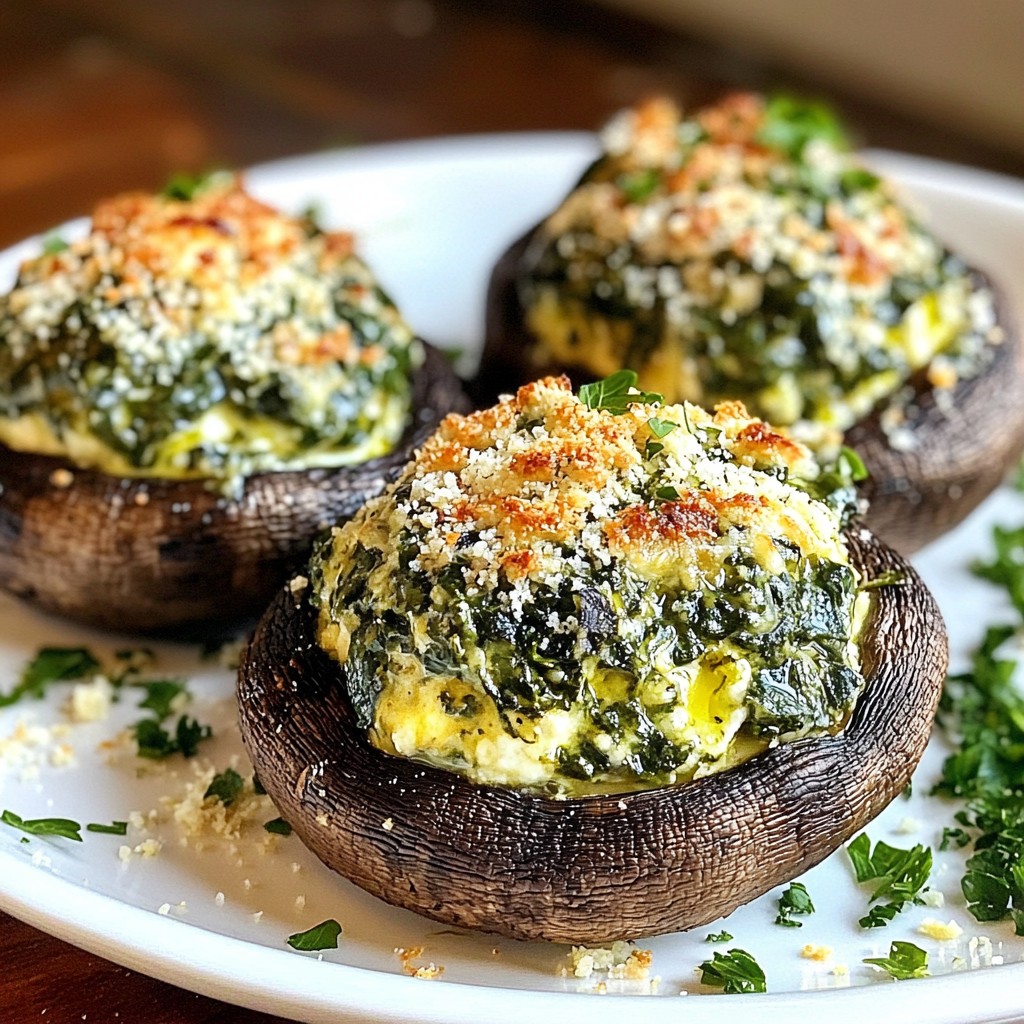 Spinach Feta Stuffed Portobellos Delightful Dish