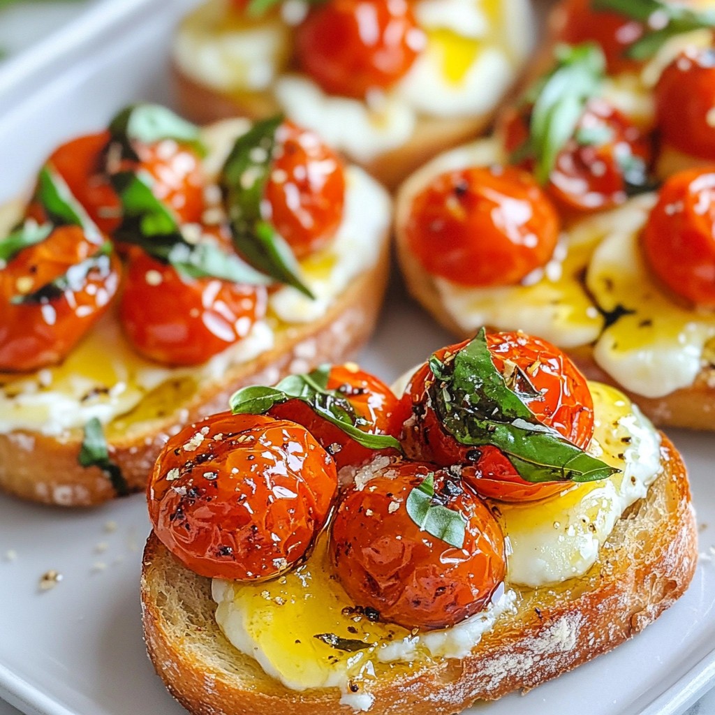 Roasted Tomato Basil Bruschetta Easy Finger Food