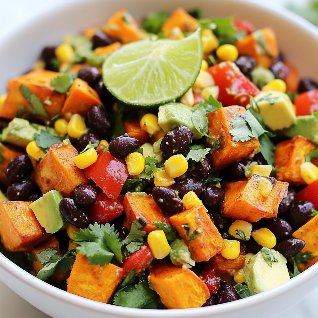 Roasted Sweet Potato Black Bean Salad Flavor Boost