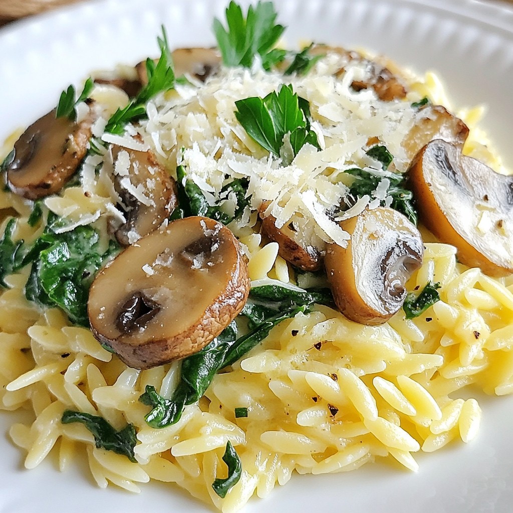 Creamy Mushroom Spinach Orzo Tasty Weeknight Meal