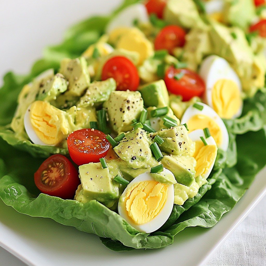 Avocado Egg Salad Lettuce Wraps Healthy and Fresh