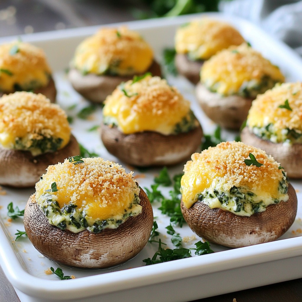 Cheesy Spinach Stuffed Mushrooms Flavorful and Easy