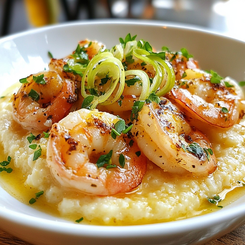 Garlic Butter Shrimp & Grits Delightful Flavor Dish