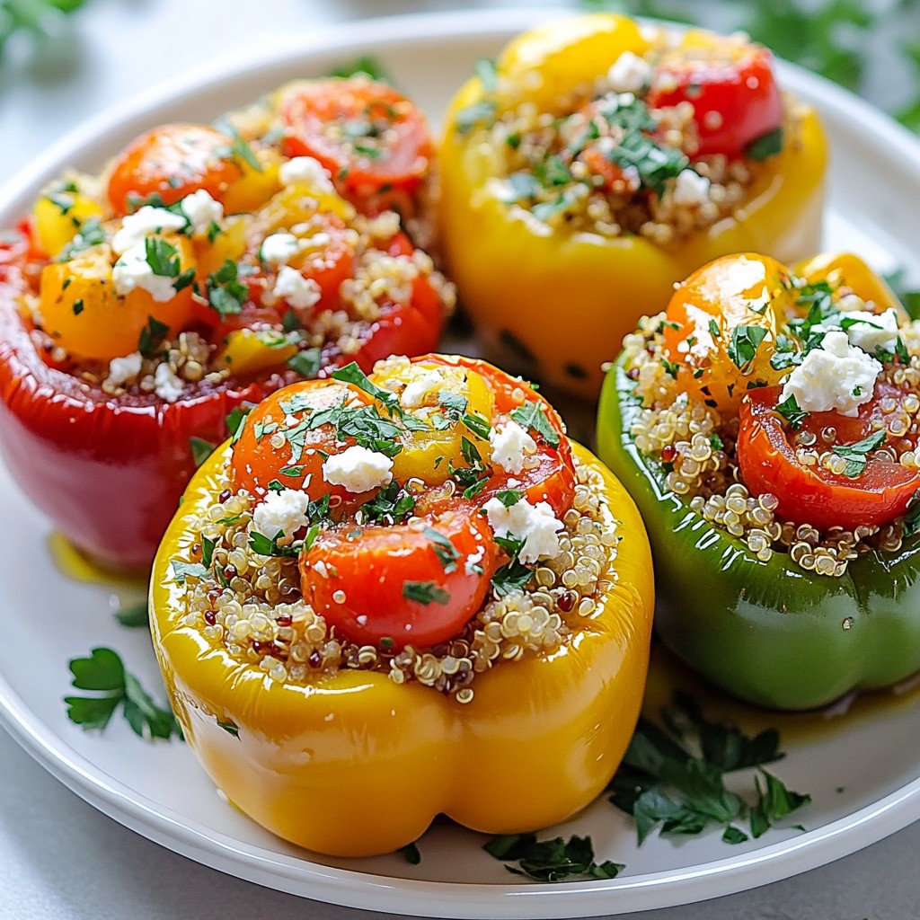 Mediterranean Quinoa Stuffed Peppers Flavorful Dish