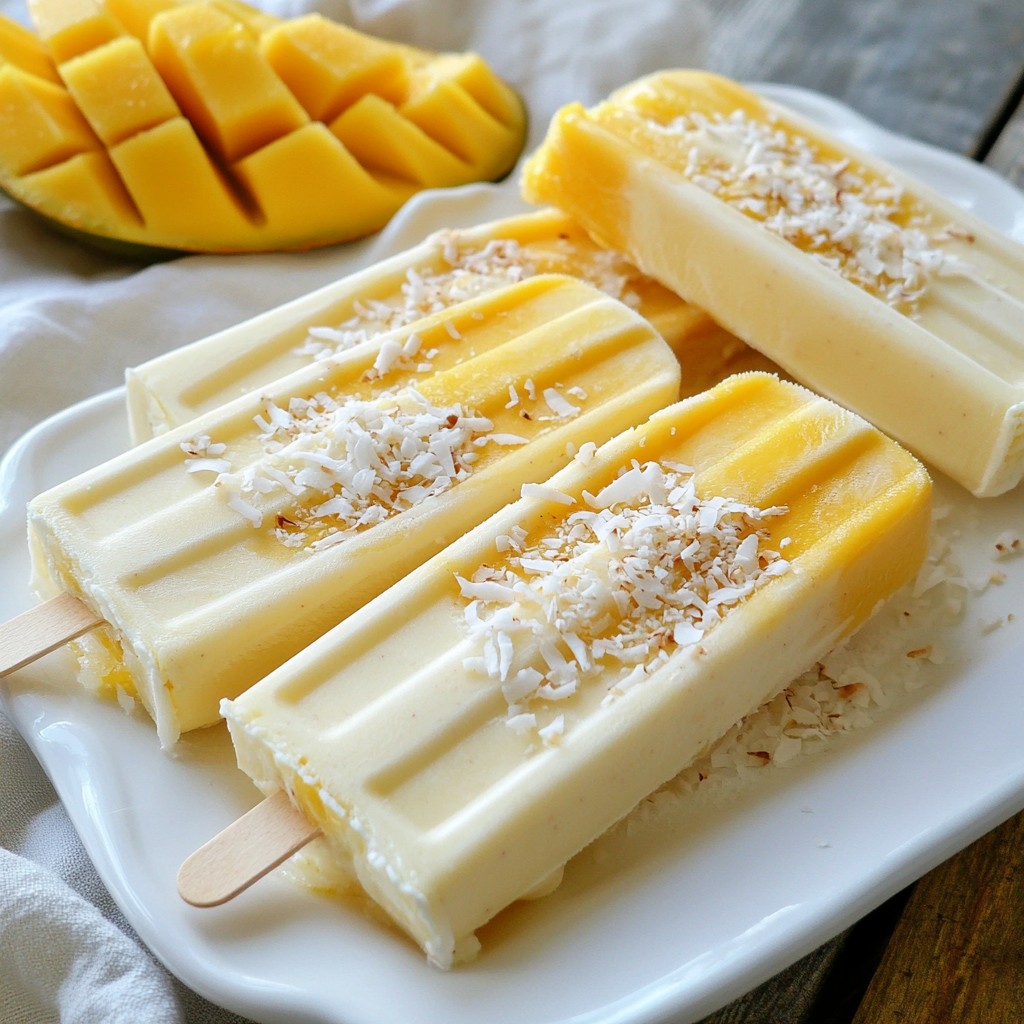 Coconut Mango Popsicles Refreshing Summer Treat