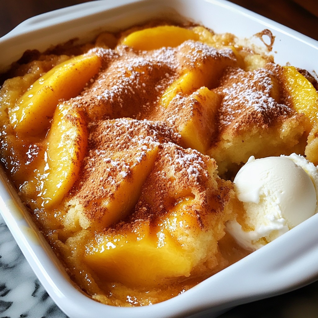 Peach Cobbler Dump Cake Quick and Simple Recipe