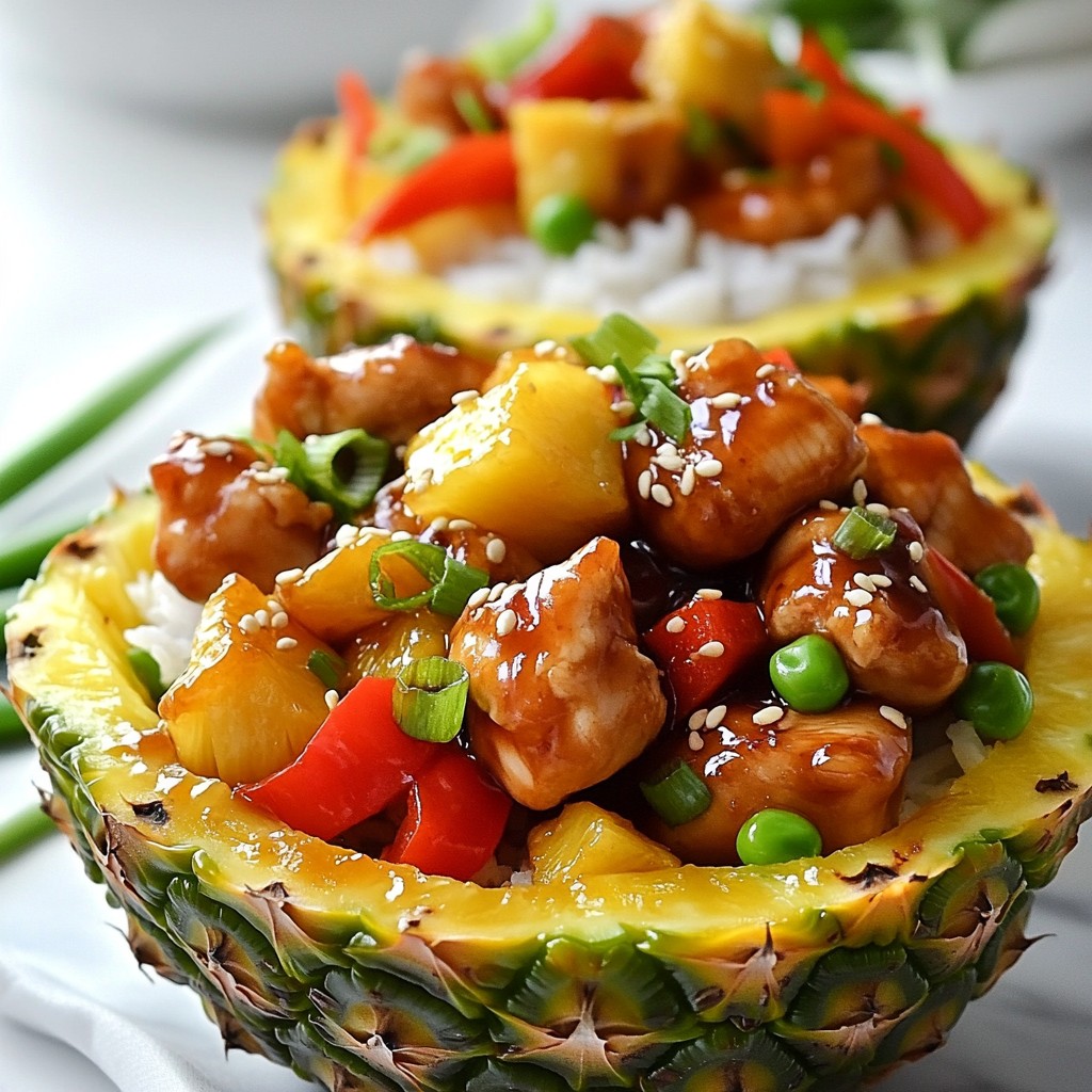 Teriyaki Chicken Pineapple Bowls Flavorful and Fun Meal