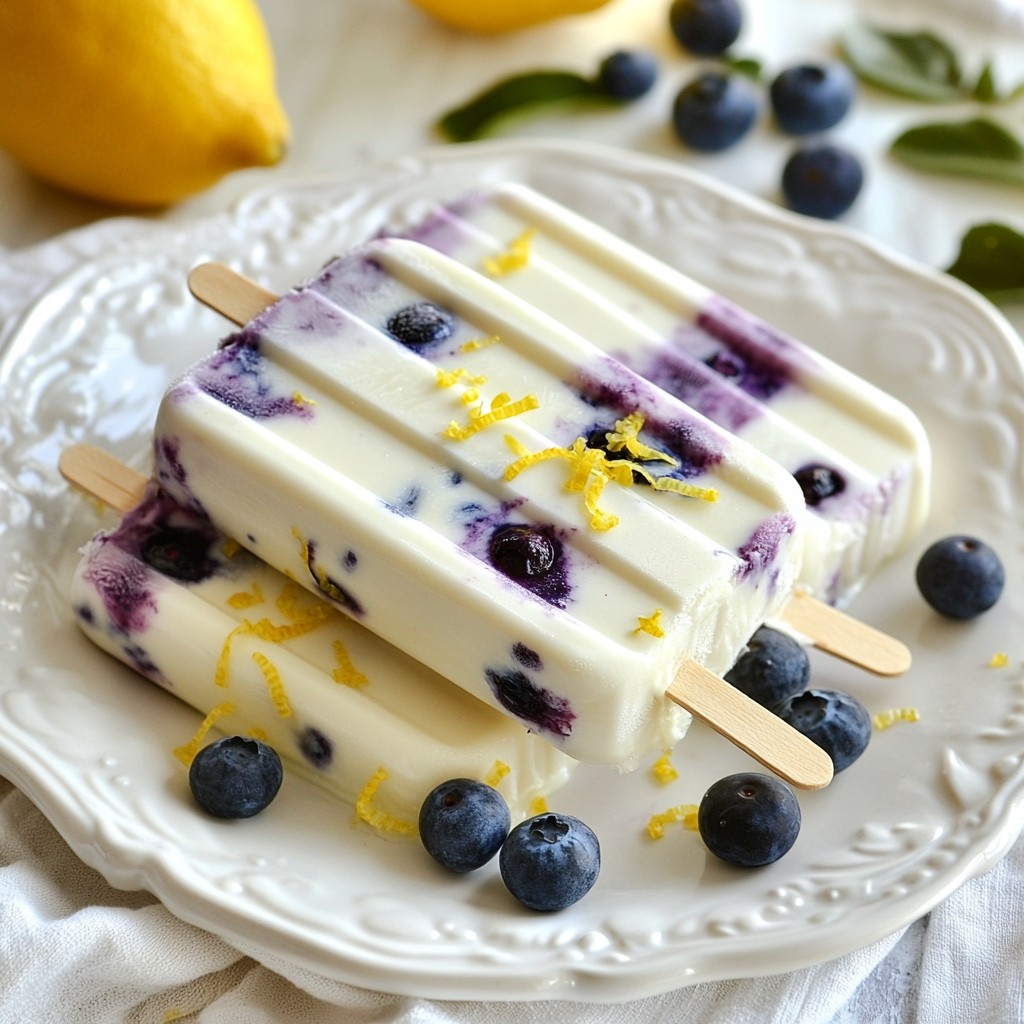 Blueberry Lemon Greek Yogurt Popsicles Refreshing Treat