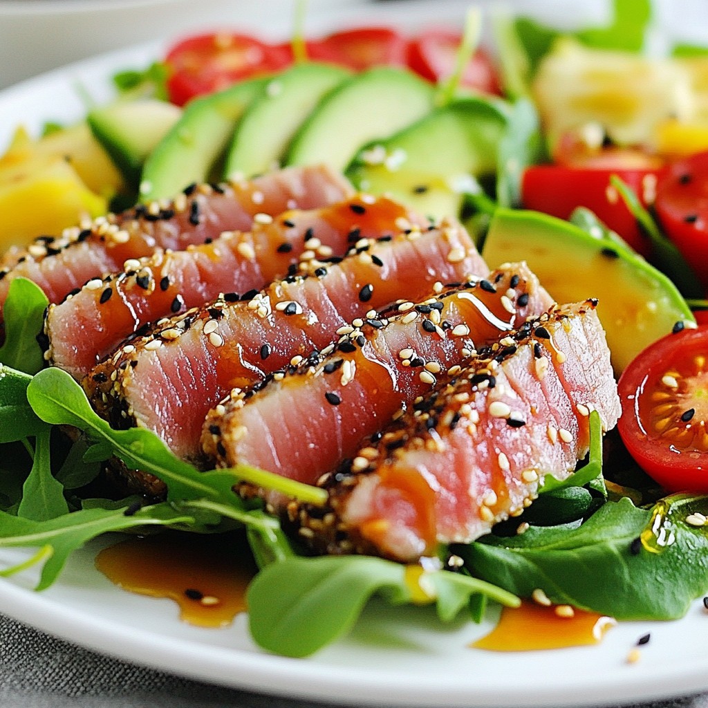Sesame Crusted Ahi Tuna Salad Fresh and Flavorful Meal