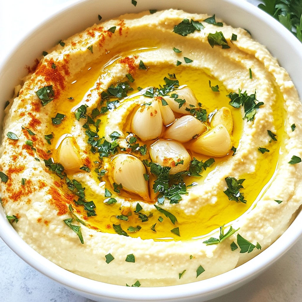 Roasted Garlic Hummus Flavorful and Healthy Dip