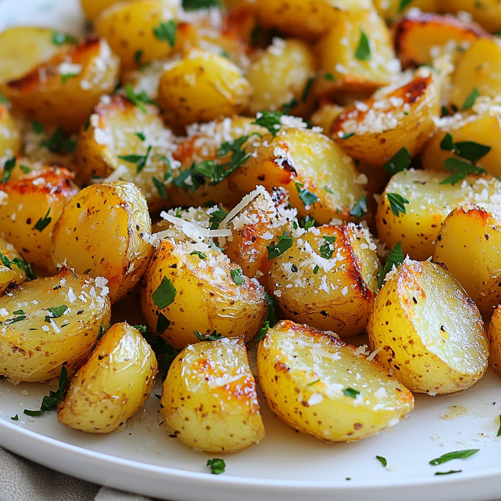 Garlic Parmesan Roasted Potatoes Crispy and Flavorful