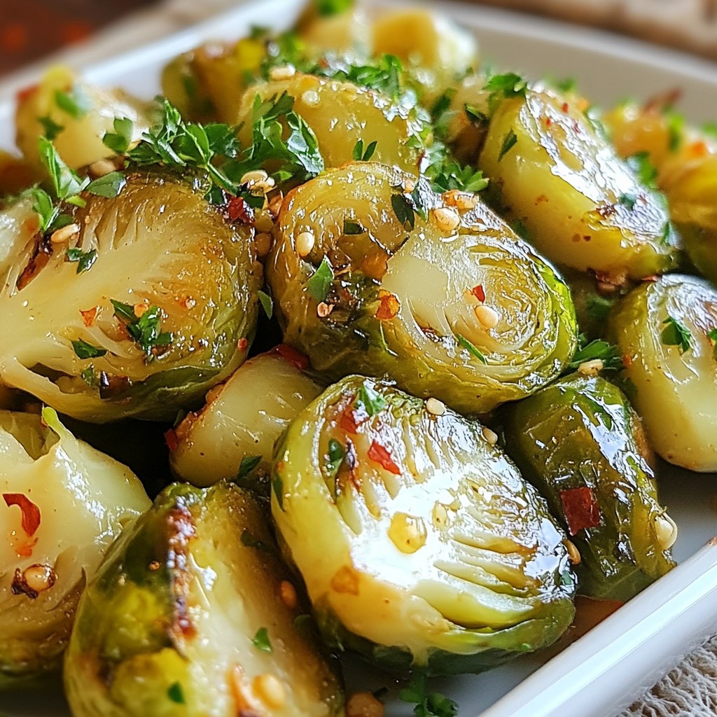 Honey Garlic Roasted Brussel Sprouts Flavorful Dish