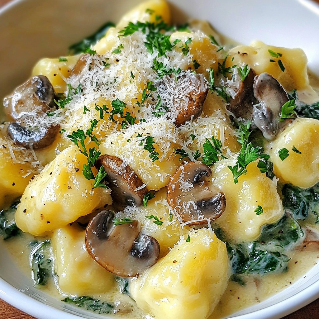 Creamy Mushroom Spinach Gnocchi Nourishing Delight