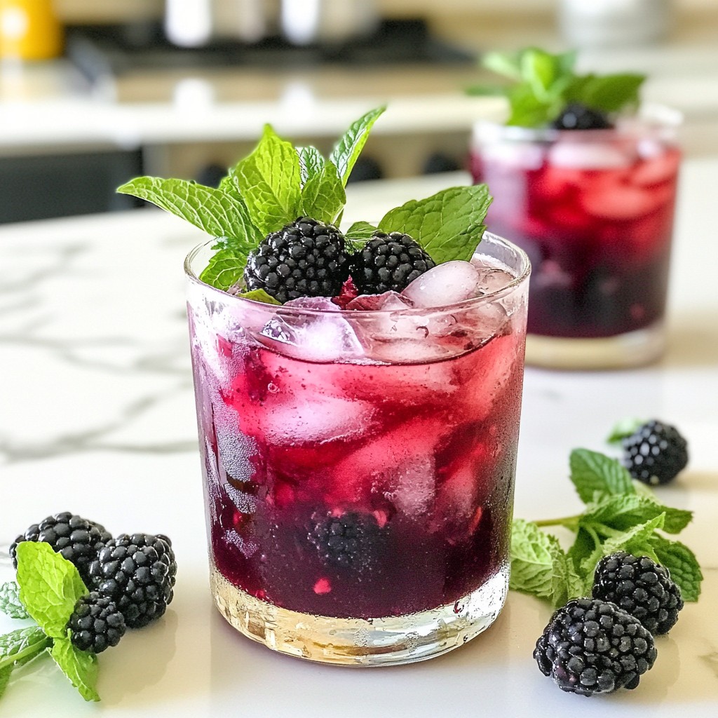 Blackberry Mint Mojito Mocktail Refreshing Delight