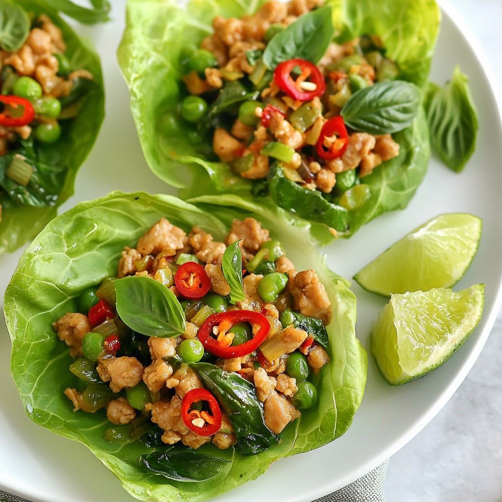 Thai Basil Chicken Lettuce Cups Flavorful and Simple