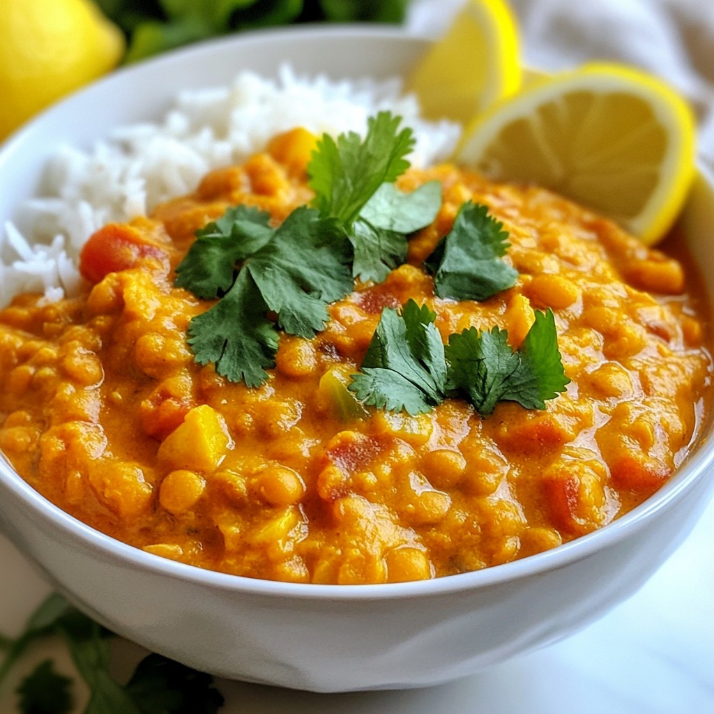 Creamy Coconut Lentil Curry Easy and Flavorful Dish