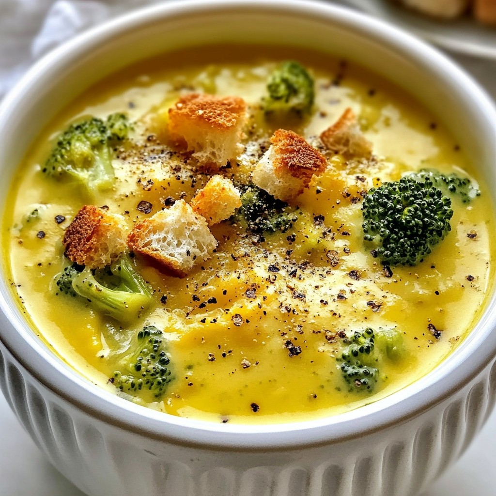 Cheesy Broccoli Cheddar Soup Creamy and Flavorful Dish