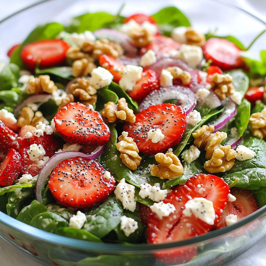 Strawberry Spinach Salad with Poppy Seed Dressing Delight