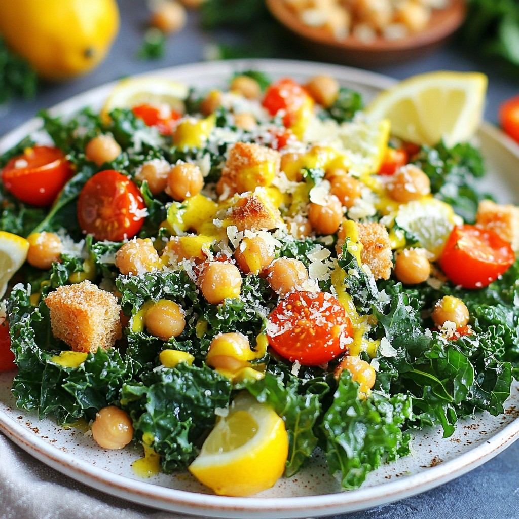 Lemon Garlic Kale Caesar Salad Fresh and Tasty Recipe