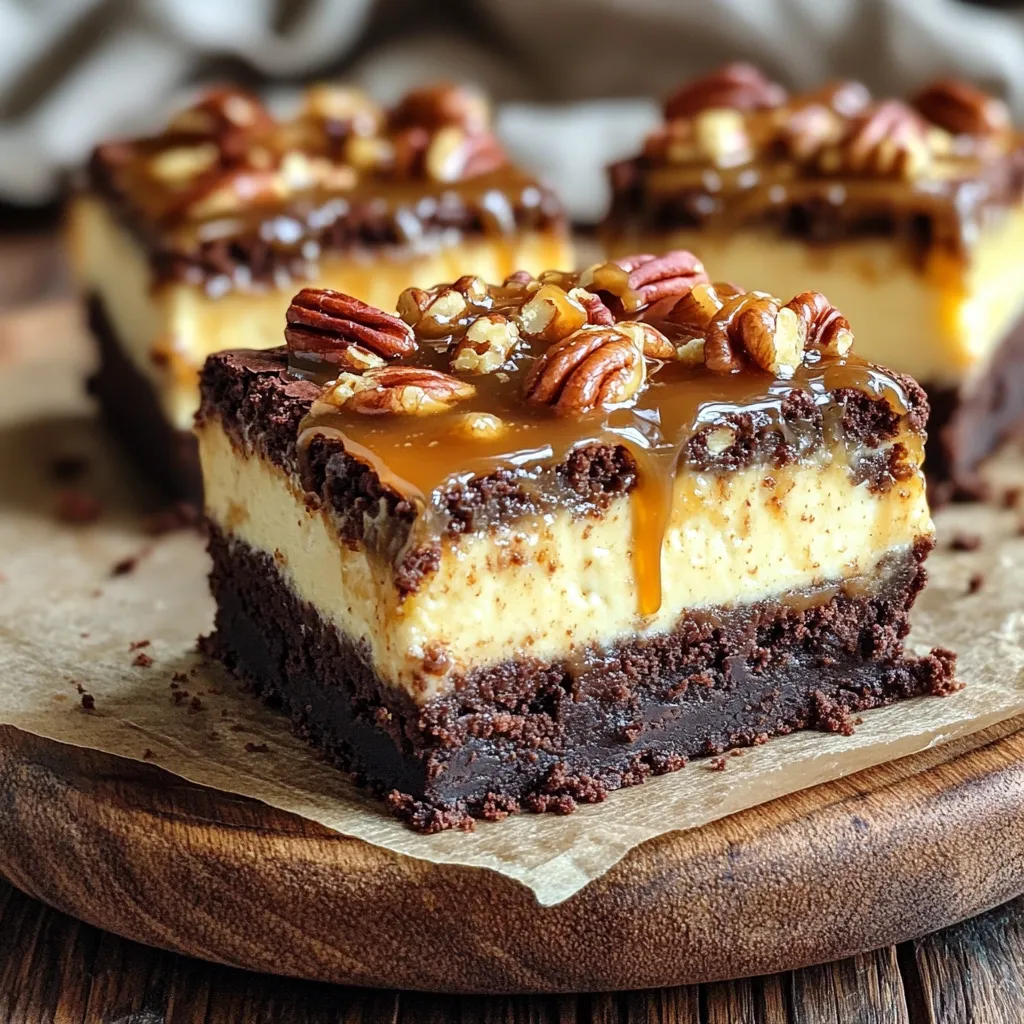 Caramel Pecan Brownie Cheesecake Bars Irresistible Delight